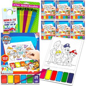 PAW PAW PAND مع مجموعة الحفلات المائية مجموعة - حزمة مع 6 PAW PAW PAW BAYSLOR CANDRING BOOKS for Boys with Paintbrushes | يزود الحفلات والحرفية بالجملة