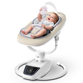 Baby Swing for Infants, ‎3D-Motion Electric Infant Swing with White Noise, Adjustable Height and Angle (Classic Oat)