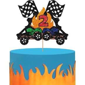 Monster Truck الرابع من كعكة عيد الميلاد ، الشاحنة الكبيرة FAST FOUR TOPPER FOR BOYS BIRDIAN