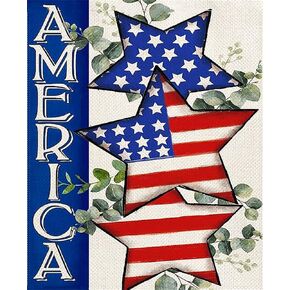 FANGKISSU 4th of July Independence Day Diamond Art Kits for Adults Beginners Round Full Drill 5D DIY American Star 5D Diamond Art Kits Art for Home Wall Decor 11.8x15.7inch …