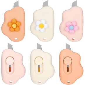 6pcs لطيف سحابة قابلة للسحب قاطعات مربع ، مقطورة مقطوعة محمولة للحرف الافتتاحية لمكتب المدرسة المنزلية الصغيرة صندوق الافتتاح القطع DIY الفنية