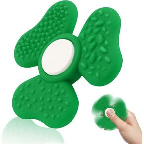 ألعاب Clover Silent Fidget - ألعاب Saint Saint Saint St.Patrick Green Fidget Swinners القلق ، والألعاب الحسية ، وأصابع الملمس على الوجهين ، Gyro Toys Gyro ، Gyro Gowner Right
