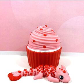 Dragon المطبوع ثلاثي الأبعاد ، Dragon Love Dragon المُصنّع في حاوية كب كيك ، Dragon Love Baby و Red Red ، ADHD ADHD Autism ، هدية عيد الحب ، لعبة مكتب تنفيذي - CCLDR003