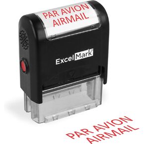 ExcelMark PAR Avion AIRMAIL Self Inking Rubber Stamp - Red Ink (A1539)