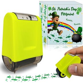 أقدام Leprechaun Stamp Stamp St Patricks يوم صغير صغير صغير العملات شاميروكس المطاط الأيرلندي القديس باتريك ديكورات ليبريشون فخ القدمين ختم هدايا بادي باتي الملحقات الحفلات