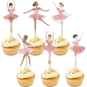 36 PCS Ballerina Cake Topper ، Ballerina Cupcake Toppers ، Dancing Cake Dessert Muffin Decorations for Baby Shower Women Wedding Supplies حفلة عيد ميلاد