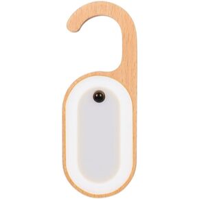 Wooden Message Memo Motion Sensor Night Light, Doorknob Board LED Lamp, Rechargeable Doorhandle Warm Light Hook Design for Bedroom, Bathroom