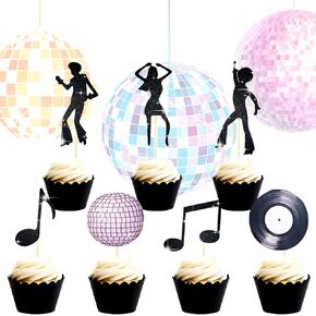 Laventy 70's Disco Cupcake Topper 70's Disco Cake Decoration Disco Cupcake Topcake Toppers Saturday Night Fever Party