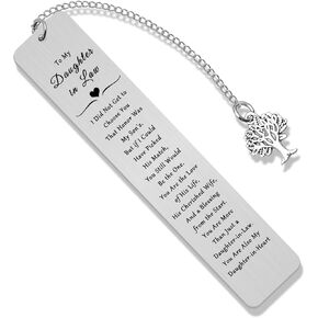 Daughter in Law Gifts from Mother in Law Bookmarks Gifts for Daughter in Law to My Daughter-in-Law Gifts Appreciation Gift for Daughter in Law Bookmark Gifts for Book Lover Birthday Wedding Gift