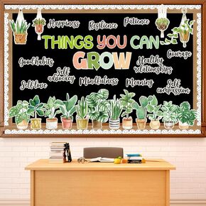 50Pcs Plants Bulletin Board Spring Summer Succulents Classroom Bulletin Board Decor Motivational Plant Cutouts Things You Can Grow Cutouts for School Office Home Nursery Chalkboard Door Wall Decor