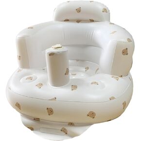 Inflatable Baby Seat, Baby Floor Seats for Babies 3-36 Months, Sit Up Chair with Built-in Air Pump, Portable Infants Back Support Seater, Sit Me Up Seat for Home, Travel (Bear, M)