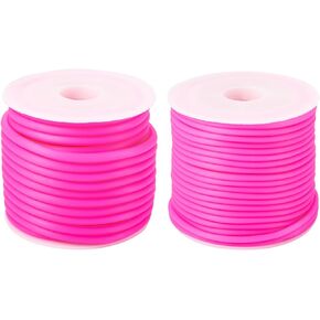 Pandahall 43.8 Yards Hollow Pipe Rubber Cords 4mm Candy Colors Knitting Barber Cords Stitch Savers Knitting Cords Hollow Rubber Tubing Silicone Pipes for Knitting Craft