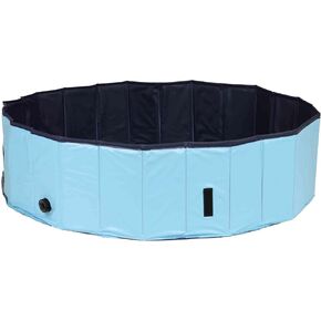 TRIXIE 31.5-in Outdoor Splash Pool for Small to Medium Sized Dogs, Foldable Playpen, Bathtub with Drain and Carrying Bag, Blue, Medium