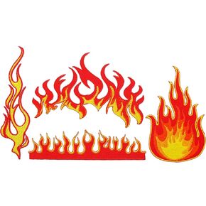 Flames Iron on Patch - Fire, Bomb, Biker, Motorycle, Rocker