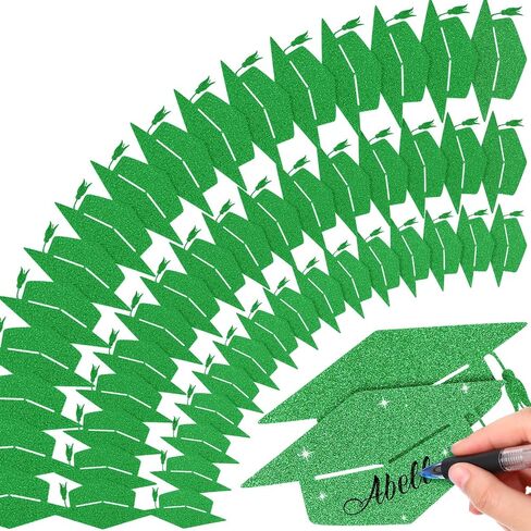FUUTREO 120 PCS GLITER GRAD CATOUTS CARGEUTION CAPS GLITTER CONFOTTI Congrats GRAD PAPER TAGS SIDE FORSS PRASS OF 2025 DIY CRAFT BULLETIN SCHOOL SCHOOL SCELIS (Blue) in Kuwait