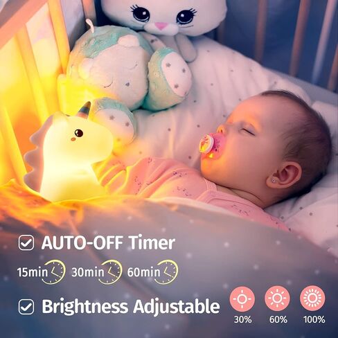 Unicorn Toys Night Light for Kids,16 Colors Kids Night Light, Silicone Baby Night Light, Dimmable Toddler Night Light, Rechargeable Night Light for Kids, Protable Nightlight for Kids Room Girls Gifts in Saudi Arabia