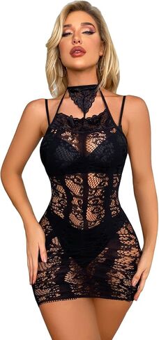 WDIRARA المرأة قطع الرسن تقاطعات مثير شبكة Bodystocking قطعة واحدة الملابس الداخلية in Kuwait