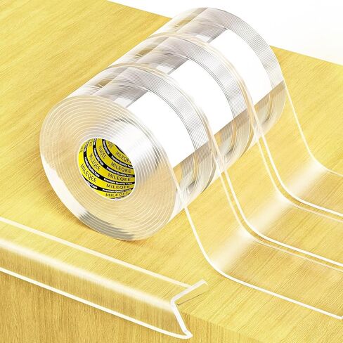 Clear Edge Protector Strip, 0.8in x 9.84FT, Sharp Edge Wrap Cover Tape, Self Adhesive Corner Protective Bumper Guards for Cabinet Door Desk Glass Table Furniture, Kitchen Countertop, Waterproof in Kuwait