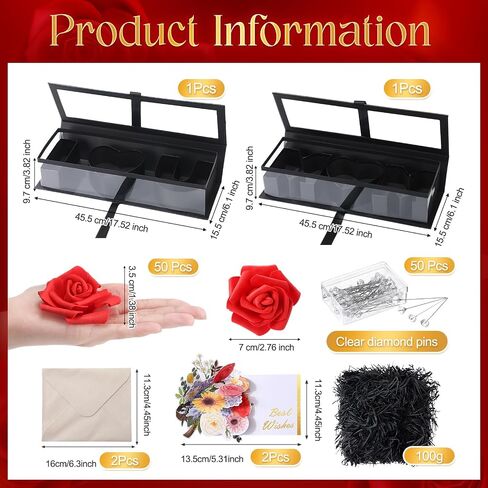 2 Set Mothers Day Flower Gift Box Empty ''I Love You'' ''MOM'' Letter Shaped Fillable Box 17.52"x6.1"x3.82" with 50 Roses, 50 Bouquet Pins and 2 Greeting Cards for Floral Arrangements(Pink) in Saudi Arabia