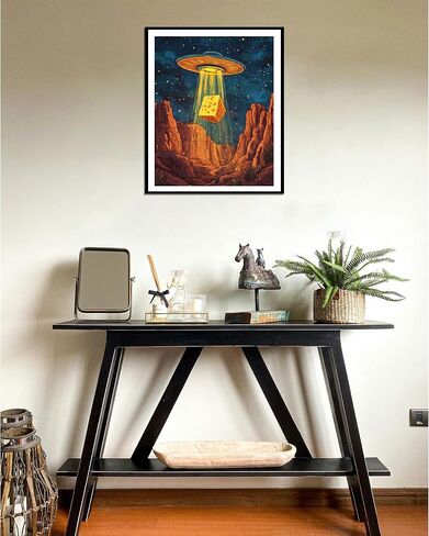 UFO Paint by Numbers, Flying Saucer Inhaled Cheese Paint by Number for Adults on Canvas, Funny Abstract Acrylic Oil Painting Kit, Home Wall Decor - Canyon Landscape(16x20inch, No Frame) in Saudi Arabia