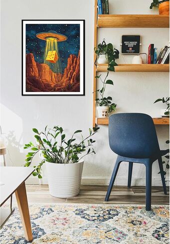 UFO Paint by Numbers, Flying Saucer Inhaled Cheese Paint by Number for Adults on Canvas, Funny Abstract Acrylic Oil Painting Kit, Home Wall Decor - Canyon Landscape(16x20inch, No Frame) in Saudi Arabia