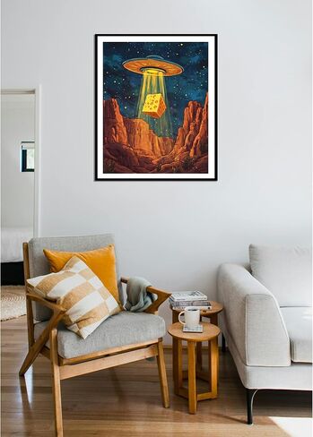 UFO Paint by Numbers, Flying Saucer Inhaled Cheese Paint by Number for Adults on Canvas, Funny Abstract Acrylic Oil Painting Kit, Home Wall Decor - Canyon Landscape(16x20inch, No Frame) in Saudi Arabia