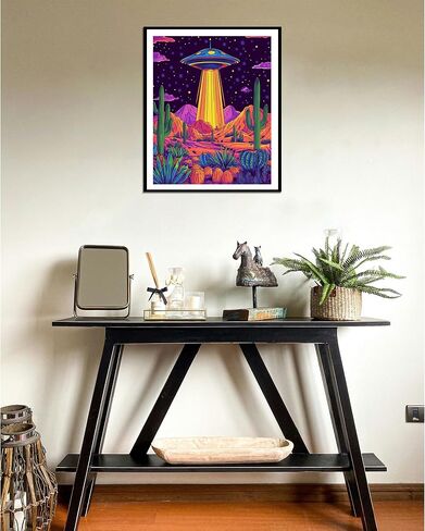 UFO Paint by Numbers, Flying Saucer Inhaled Cheese Paint by Number for Adults on Canvas, Funny Abstract Acrylic Oil Painting Kit, Home Wall Decor - Canyon Landscape(16x20inch, No Frame) in Saudi Arabia