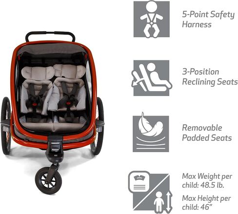 Hamax Outback اثنين من مقعد متلألئ مقطورة دراجة للرياضات متعددة الرياضات + عربة (عجلة الركض المباعة بشكل منفصل) in Kuwait