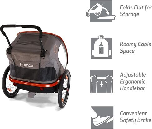 Hamax Outback اثنين من مقعد متلألئ مقطورة دراجة للرياضات متعددة الرياضات + عربة (عجلة الركض المباعة بشكل منفصل) in Kuwait