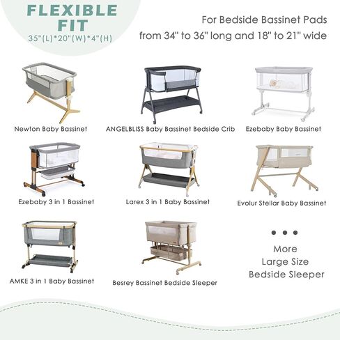 4 Pack Baby Bassinet Sheets - 33"x20" Bedside Bassinet Sheets Compatible with Baby Delight, Angelbliss, Maxi-COSI, and Most Bedside Sleeper, Soft Neutral Bassinet Fitted Sheets for Boys and Girls in Saudi Arabia