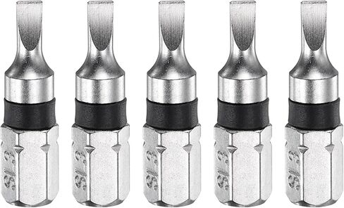 HARFINGTON 5pcs Slotted Screwdriver Bit SL3 1/4" Hex Shank 25mm/1" Length Magnetic Flat Head Hex Bits S2 Steel Electric Screw Driver Bit in Saudi Arabia