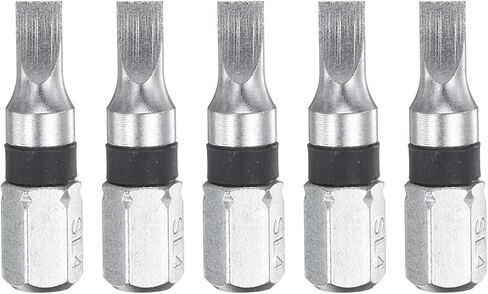 HARFINGTON 5pcs Slotted Screwdriver Bit SL3 1/4" Hex Shank 25mm/1" Length Magnetic Flat Head Hex Bits S2 Steel Electric Screw Driver Bit in Saudi Arabia
