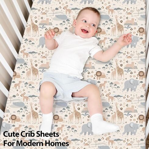 Baby Crib Sheets for Boys Girls, Fitted Crib Sheet Neutral 3 Pack for Standard Crib and Toddler Mattress, Breathable Soft Microfiber Baby Sheet 28x52x8in Blue Gray Planet in Saudi Arabia