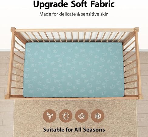 Baby Crib Sheets for Boys Girls, Fitted Crib Sheet Neutral 3 Pack for Standard Crib and Toddler Mattress, Breathable Soft Microfiber Baby Sheet 28x52x8in Blue Gray Planet in Saudi Arabia