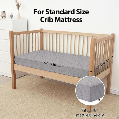Baby Crib Sheets for Boys Girls, Fitted Crib Sheet Neutral 3 Pack for Standard Crib and Toddler Mattress, Breathable Soft Microfiber Baby Sheet 28x52x8in Blue Gray Planet in Saudi Arabia