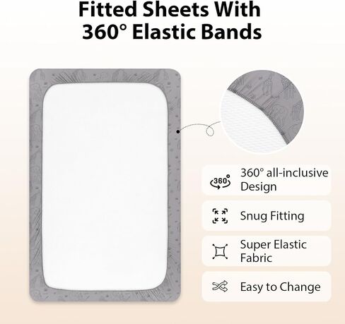 Baby Crib Sheets for Boys Girls, Fitted Crib Sheet Neutral 3 Pack for Standard Crib and Toddler Mattress, Breathable Soft Microfiber Baby Sheet 28x52x8in Blue Gray Planet in Saudi Arabia