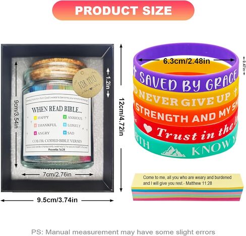 Bible Study Jars with 5 Religious Bracelets for Teens, Student-Christian Learning Activity Kit for Sunday School,Student Prizes, Birthday, Graduation Gifts (Regular Edition) in Saudi Arabia