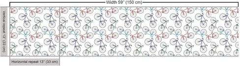 Ambesonne Bicycle Fabric من الفناء ، دراجات تصميمة عادية تجريدية للتصميم في النسيج المعروض ، الزخرفية للمفروش in Kuwait