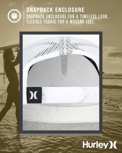 Hurley Men's Baseball Cap - Icon Slash Curved Brim Trucker Hat in Kuwait