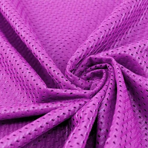 Stylish FABRIC 60" Wide Football Mesh Knit Fabric by The Yard-100% Polyester, 150 GSM, Breathable, Anti-Wrinkle, No Stretch – for Sportswear, Apparel & DIY Projects, Hot Pink 1 Yard in Kuwait