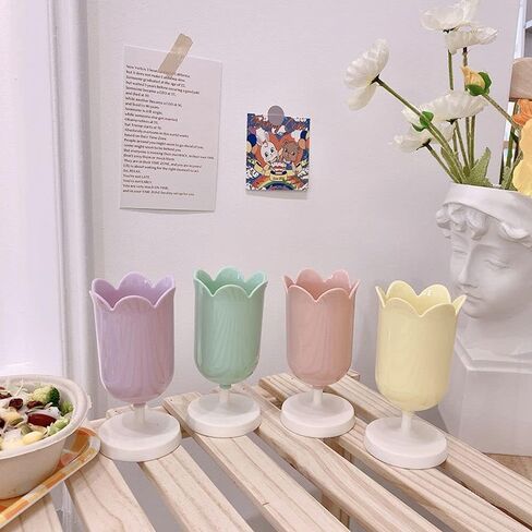 Tulip Pen Holder for Desk, Plastic Stationery Organizer, Cute Desktop Decoration, Office School Supplies (Green) in Saudi Arabia