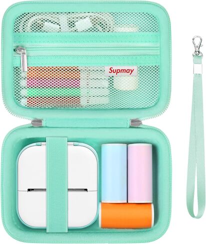 Sticker Printer Case Compatible with Memoking T02/for iDPRT/for Phomemo/for Anycash/for Ponek/for cabaro Mini Sticker Printer, Print Pods Mini Printer Storage Bag for Accessories, Black in Kuwait