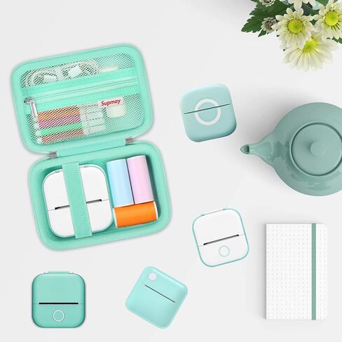 Sticker Printer Case Compatible with Memoking T02/for iDPRT/for Phomemo/for Anycash/for Ponek/for cabaro Mini Sticker Printer, Print Pods Mini Printer Storage Bag for Accessories, Black in Kuwait