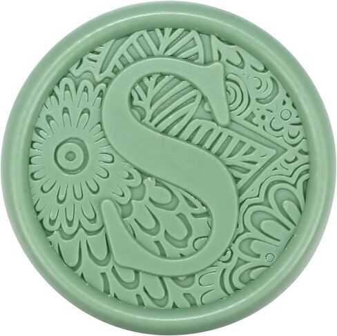 yoption 50 pcs lets botanical leax seal ملصقات ، Sage Green Green Orial Alphabet S anhelope sealing ملصقات لعيد ميلاد حفل الزفاف (S) in Kuwait
