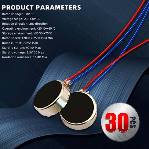 30PCS 10mmx2.7mm Mini Vibration Motors DC 3V 11000rpm Flat Coin Button-Type Micro DC Vibrating Motor for Mobile Cell Phone Pager Tablet Household Appliances in Kuwait