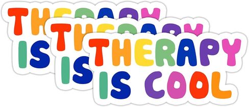 Set 3Pcs Therapy is Cool Stickers, Therapist Sticker, Mental Health Stickers, Psychology Stickers, Water Assitant Die-Cut Vinyl 3 Inches Funny Decals for Laptop, Phone, Water Bottles, Kindle Stickers in Saudi Arabia