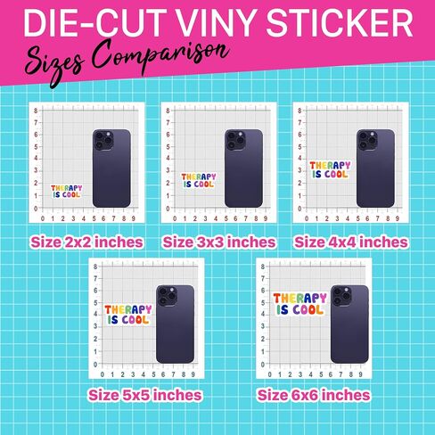 Set 3Pcs Therapy is Cool Stickers, Therapist Sticker, Mental Health Stickers, Psychology Stickers, Water Assitant Die-Cut Vinyl 3 Inches Funny Decals for Laptop, Phone, Water Bottles, Kindle Stickers in Saudi Arabia