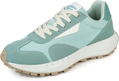 JABASIC Women Lace Up Fashion Sneakers Comfortable Vintage Walking Sports Shoes in Kuwait