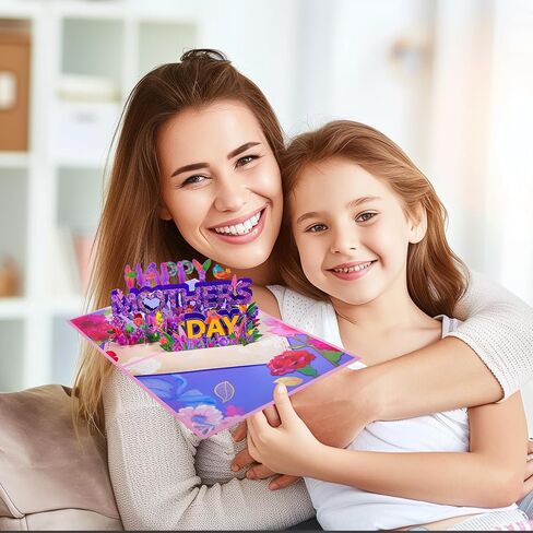 تحية الفن ثلاثي الأبعاد ، بطاقة عيد الأم السعيد ، البطاقة المنبثقة ، البطاقة المنبثقة لأمهات عيد ميلاد مع مظروف وبطاقات نغمة فارغة لأفضل أمي للنساء ابنة الجدة in Kuwait
