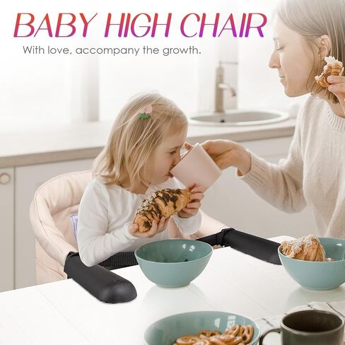 Hook on High Chair,Portable Foldable High Chair for Babies 6-36 Months, Includes Storage Bag (Black) in Saudi Arabia